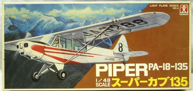 Bandai 1/48 Piper Super Cub PA-18, 8521-300 plastic model kit